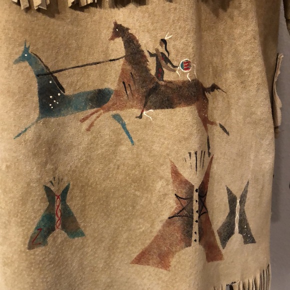 Western Suede Hand Painted Jacket by Patty Lewis Native American - Picture 8 of 16